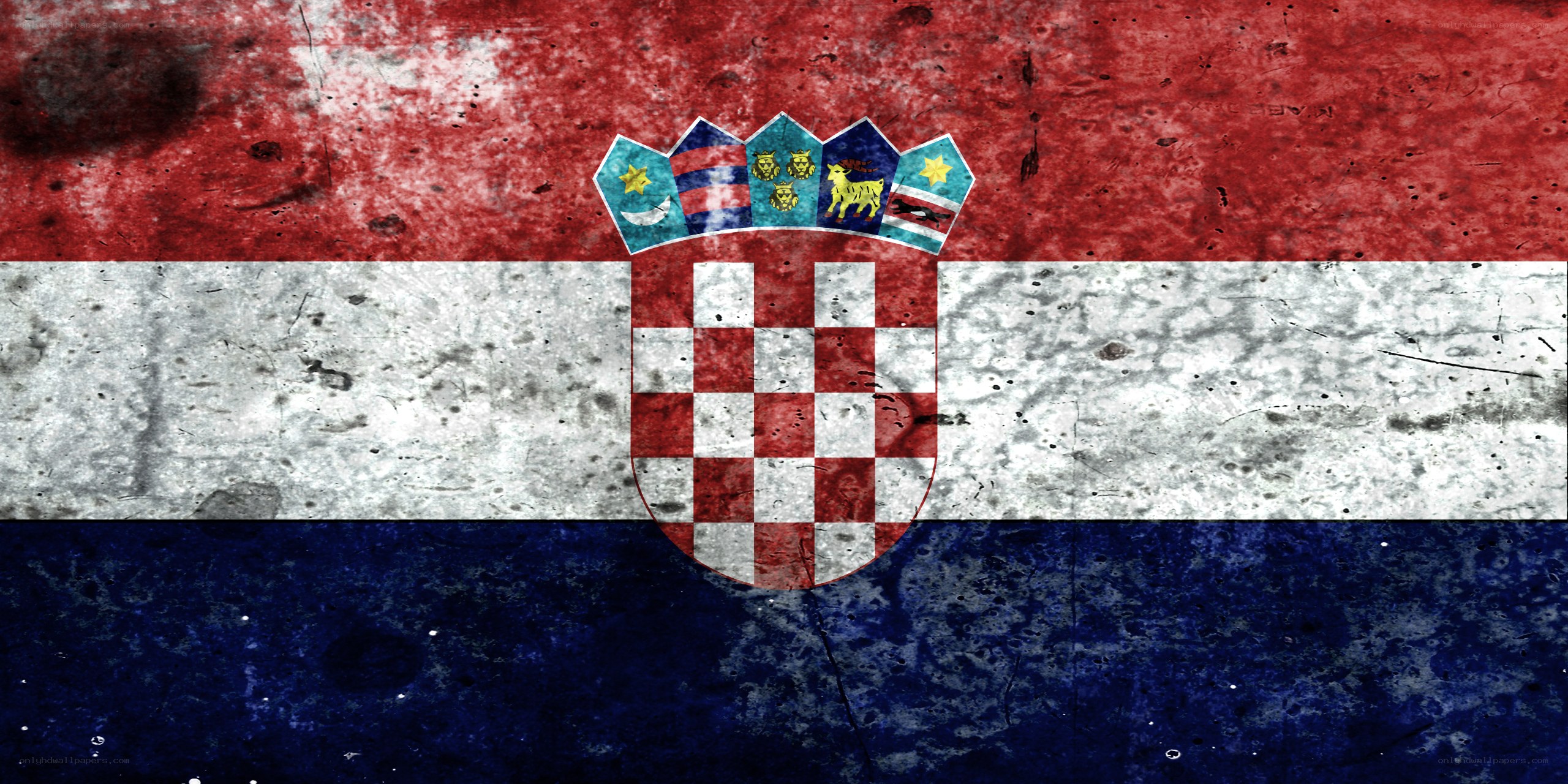 Croatian flag with grunge texture