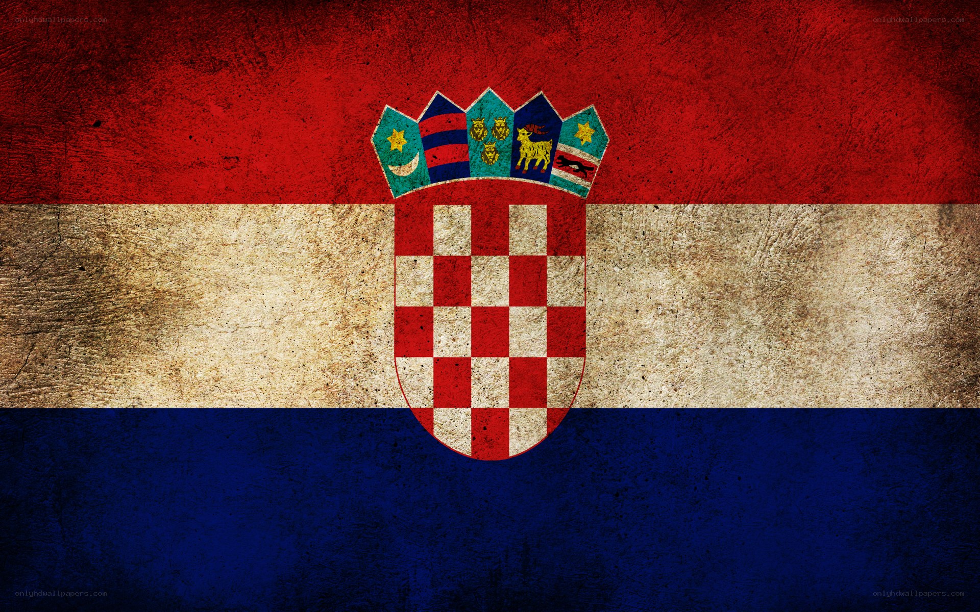 Croatian flag with grunge texture