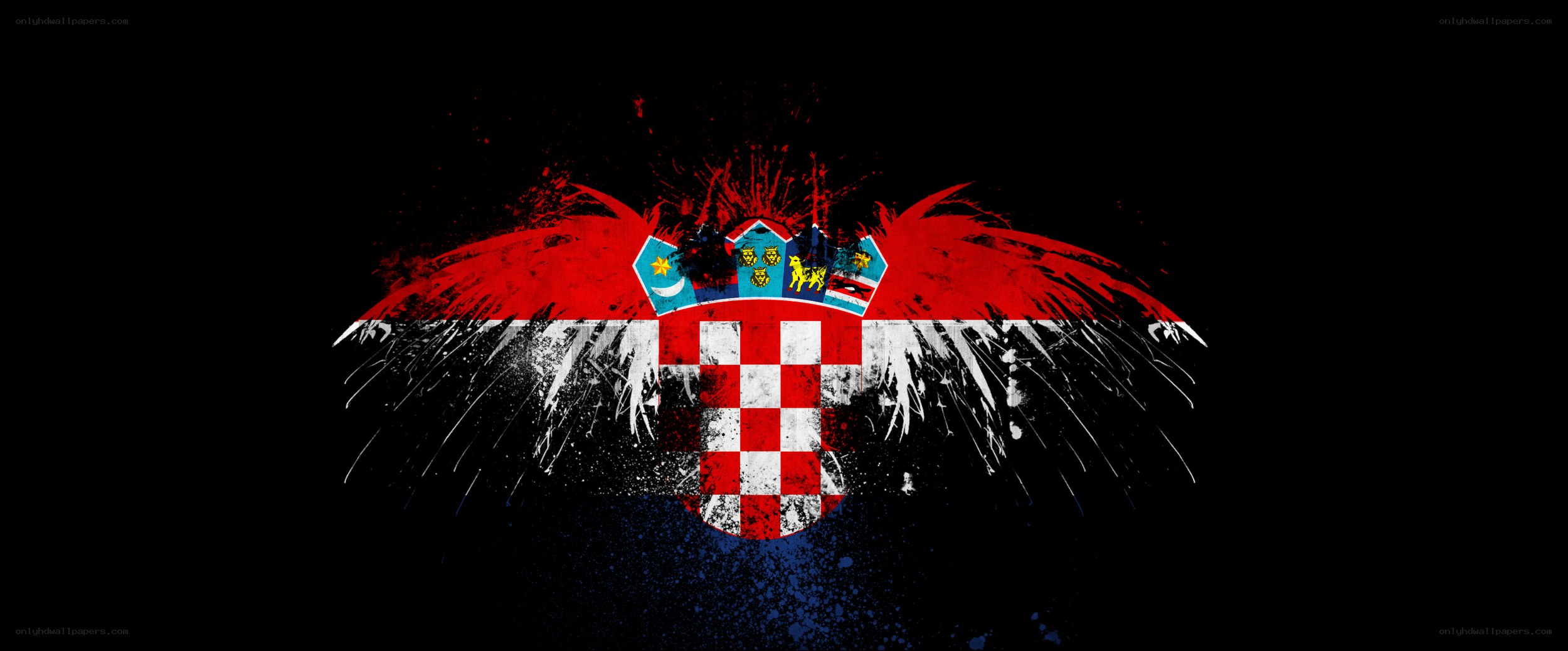 Croatian flag with wings