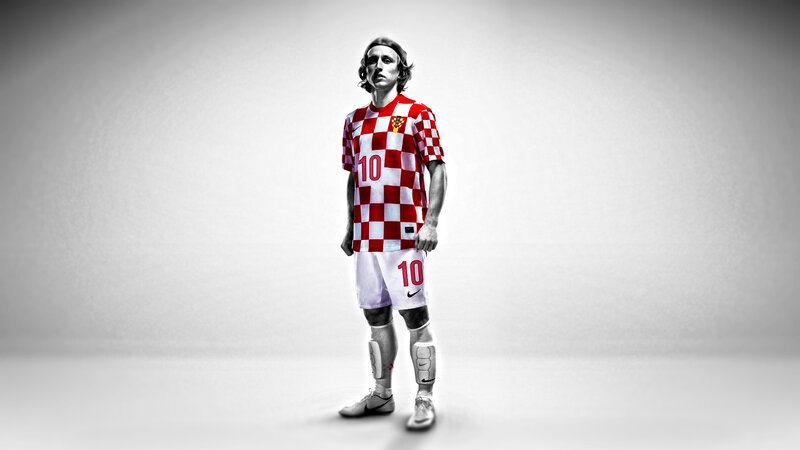 Croatian football player in uniform