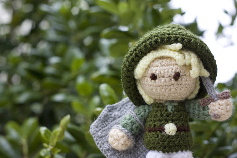crochet doll of a warrior