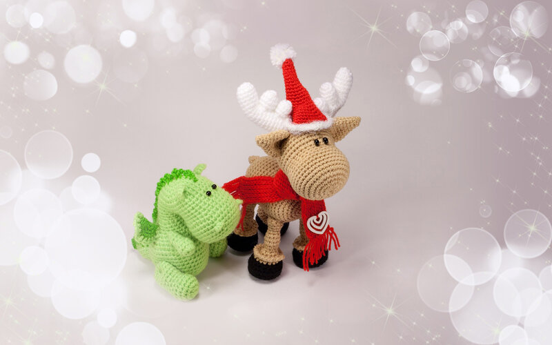 Crochet Reindeer and Dinosaur