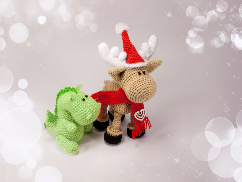 Crochet Reindeer and Dragon