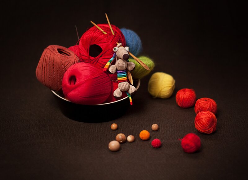 Crochet Supplies in Bowl