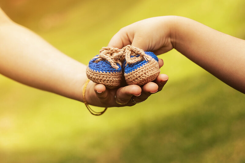Crocheted Baby Shoes — Blue