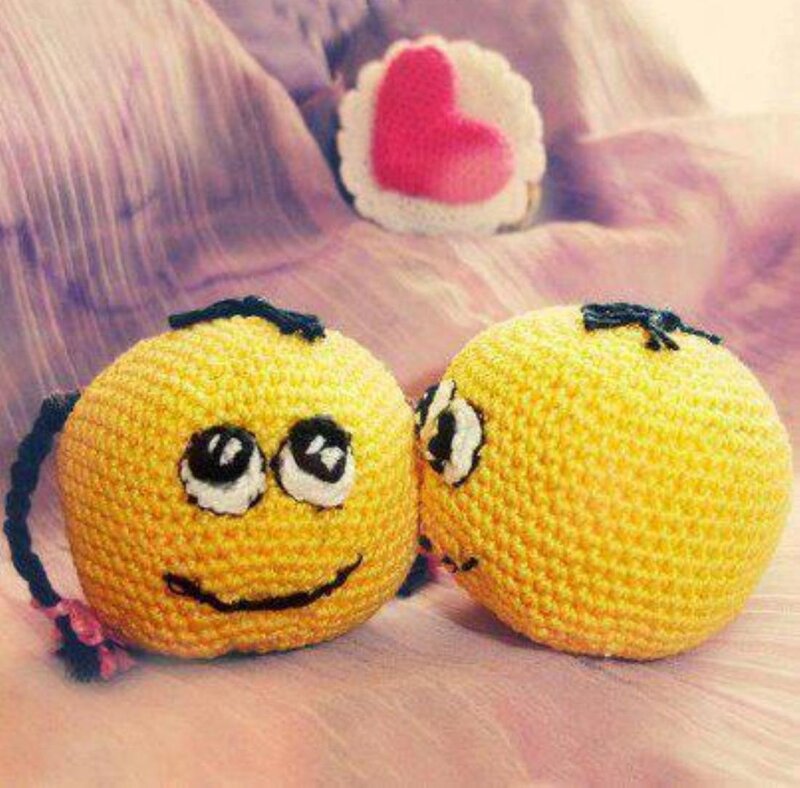 Crocheted Emoji Figures