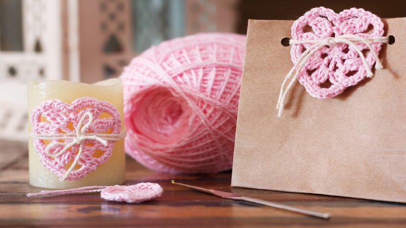 Crocheted Hearts on Gifts