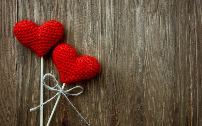 Crocheted Hearts on Sticks