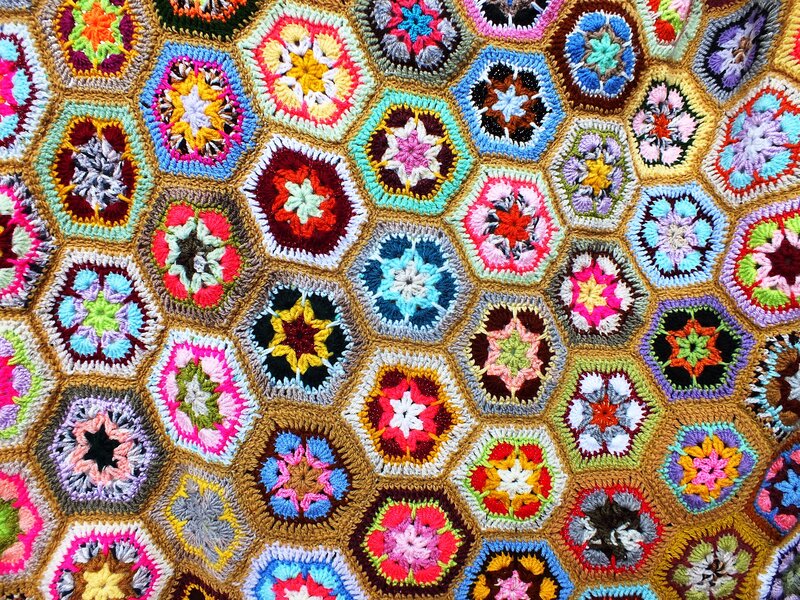 Crocheted Hexagon Blanket