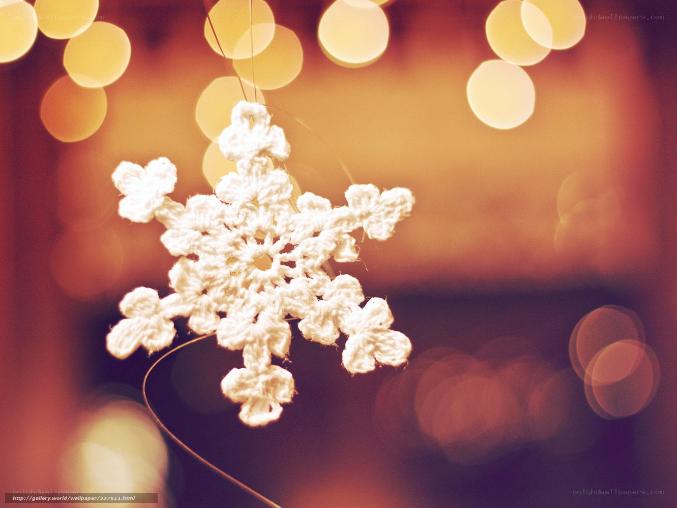 Crocheted snowflake ornament