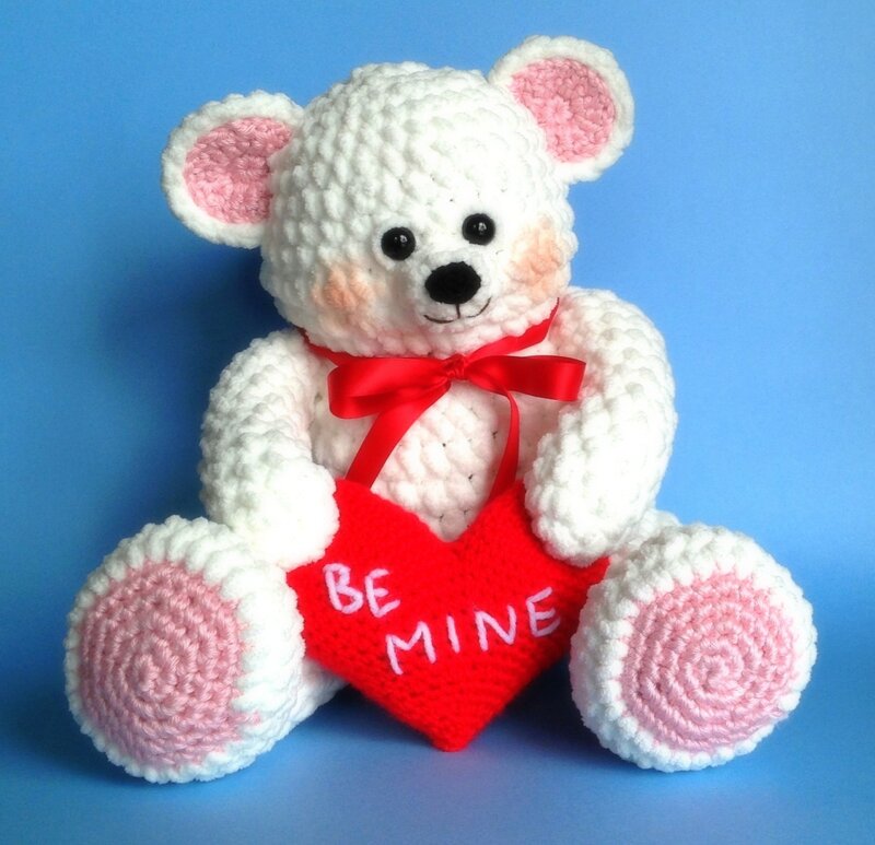 Crocheted Teddy Bear — White