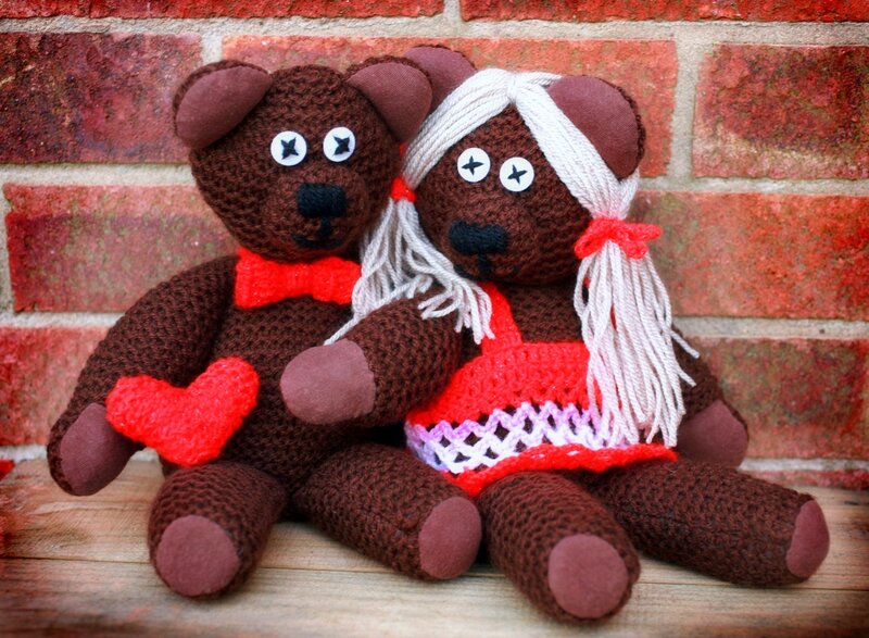 Crocheted Teddy Bears — Brown