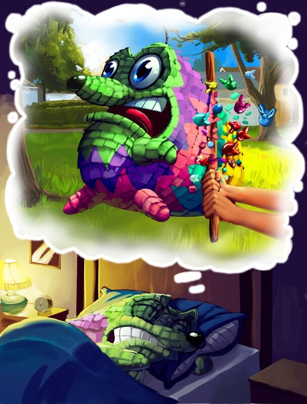 crocodile dreaming of piñata