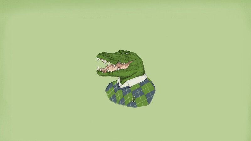 Crocodile in Sweater — Green, Calm