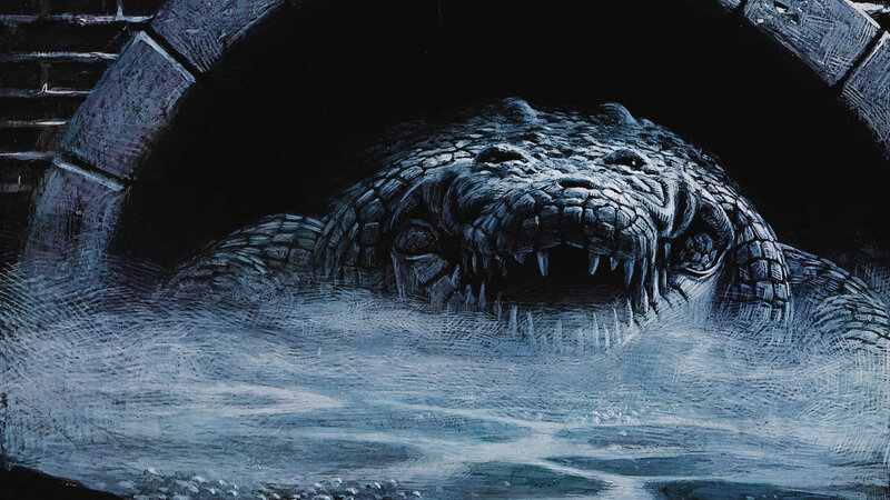 Crocodile in Water — Blue
