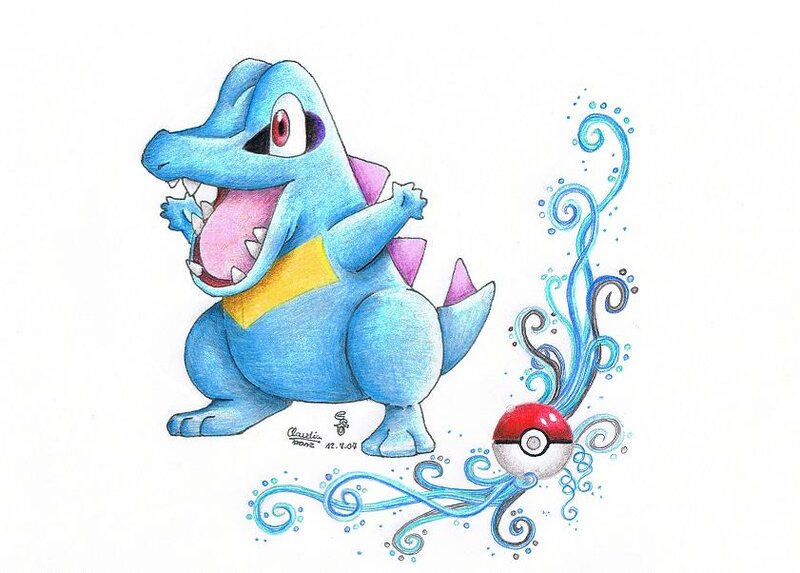 Crocodile-like Creature — Blue, Playful