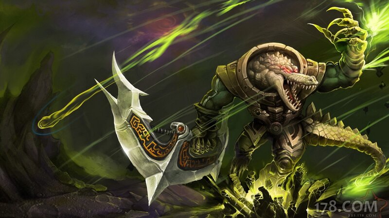 Crocodile-like Creature — Green, Dramatic