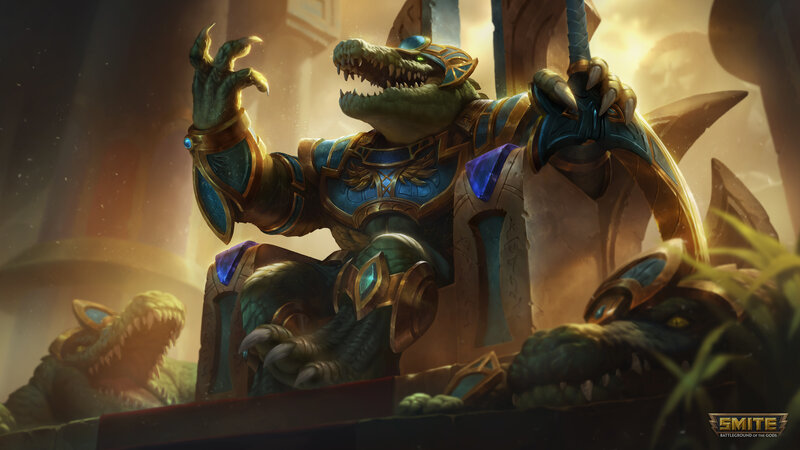 Crocodile-like Creature on Throne