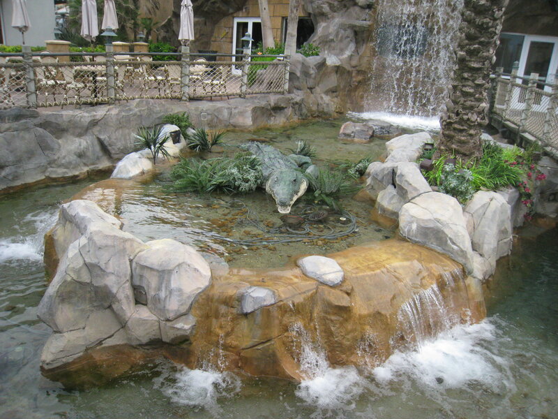 Crocodile Statue in Pond