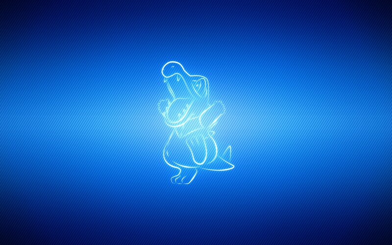 Croconator outline on blue