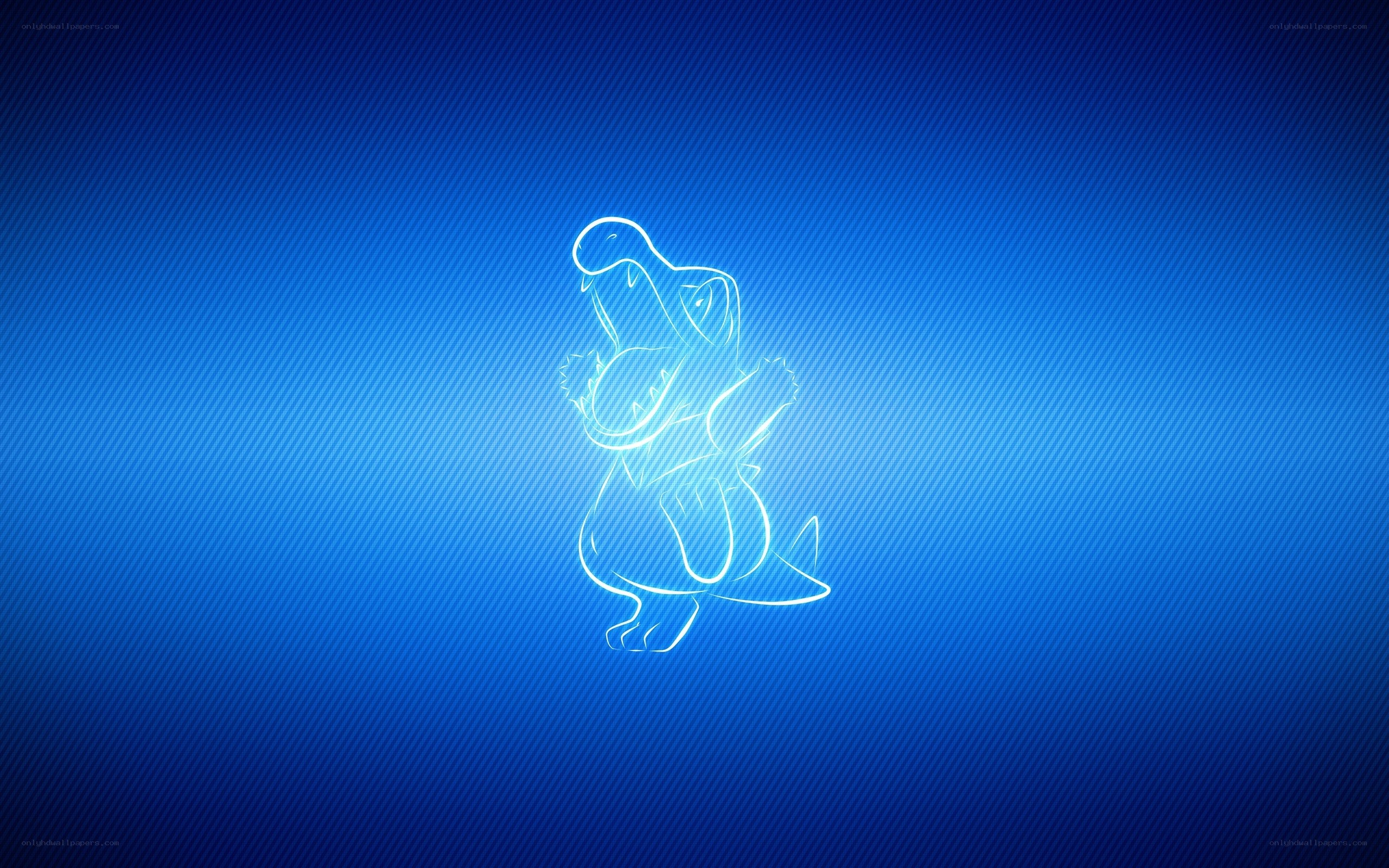 Croconator outline on blue