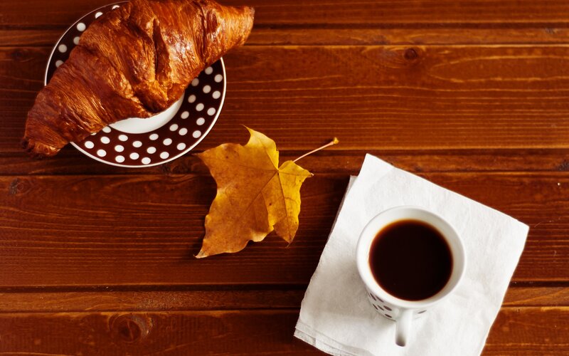 Croissant and Coffee — Brown, Cozy, Autumn