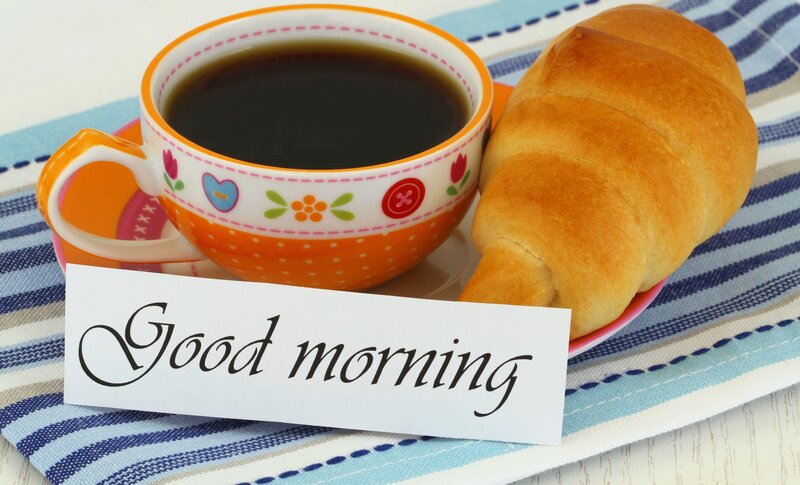 Croissant and Coffee Cup — Orange