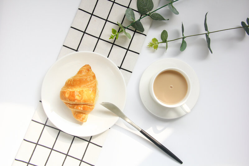 Croissant and Coffee — White, Serene