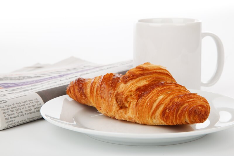 Croissant on a Plate — White