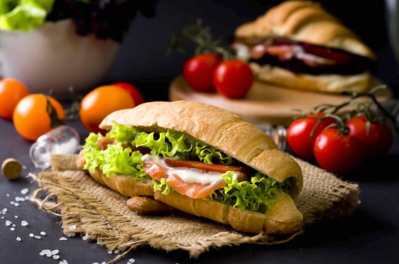 Croissant Sandwich with Salmon