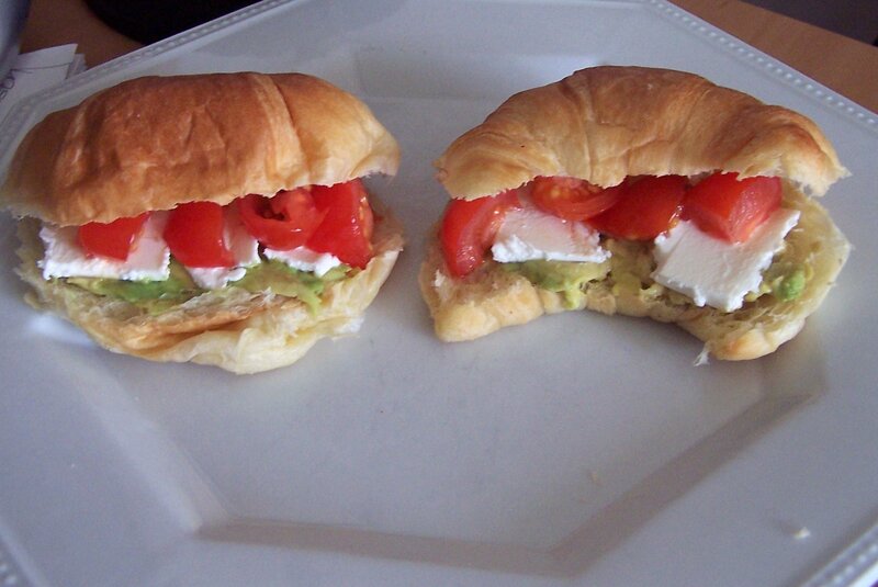 croissant sandwiches with avocado