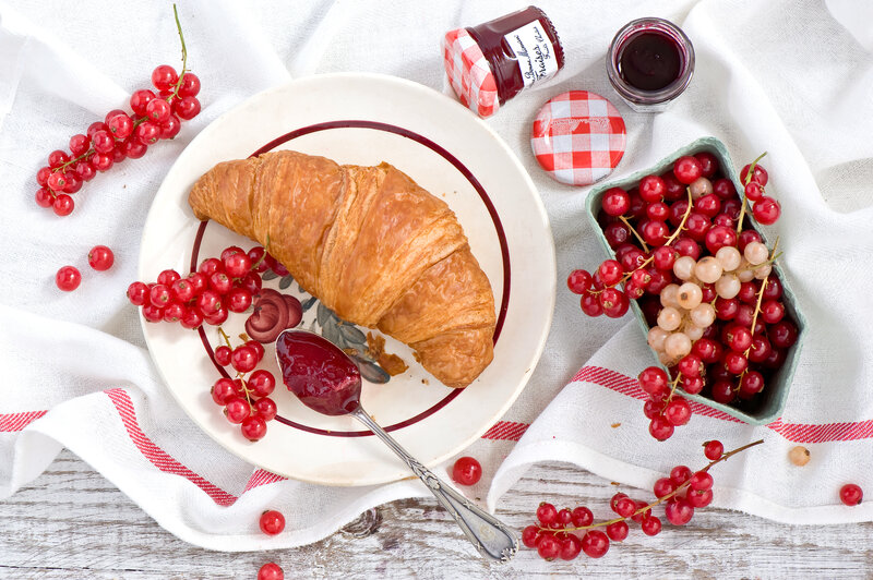 Croissant with Jam and Berries