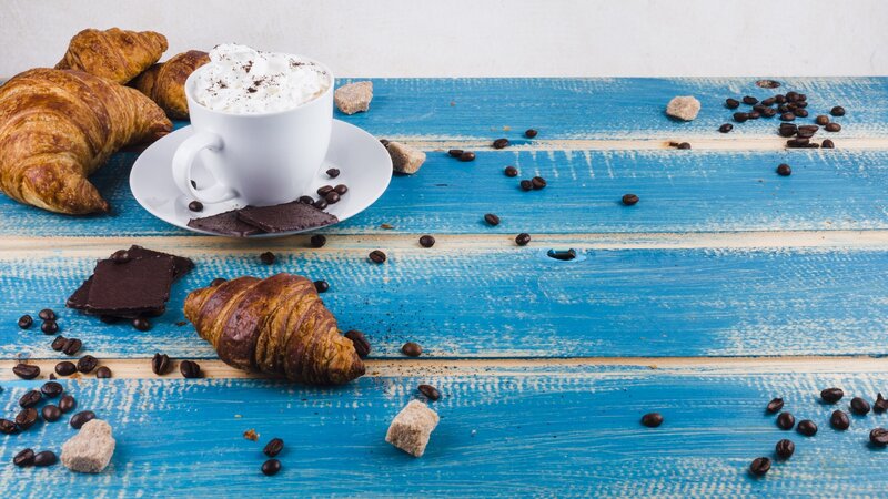 Croissants and Coffee — Blue
