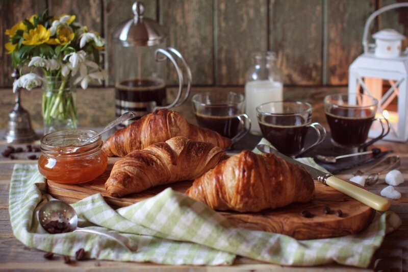 Croissants and Coffee — Brown, Cozy, Morning