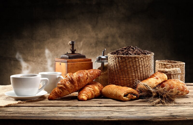 Croissants and Coffee — Brown, Warm, Morning