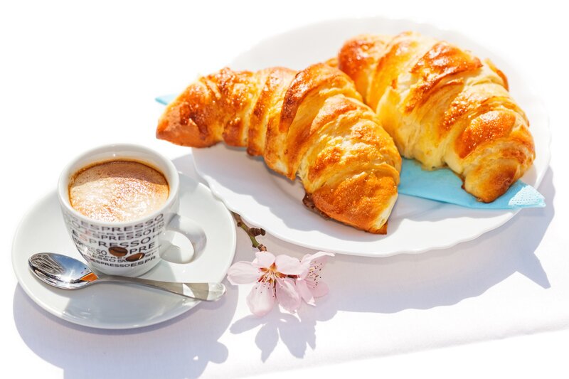 Croissants and Coffee — White, Serene, Morning