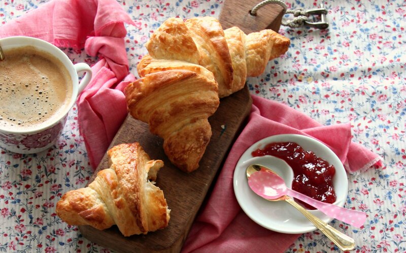 Croissants and Coffee — White