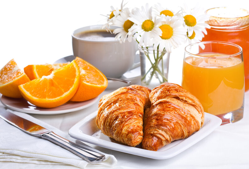 Croissants and Orange Slices