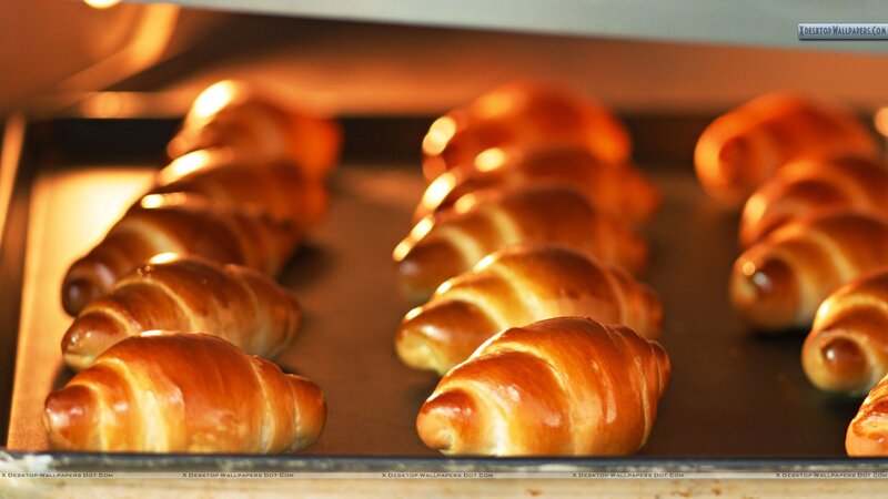 Croissants Baking in Oven