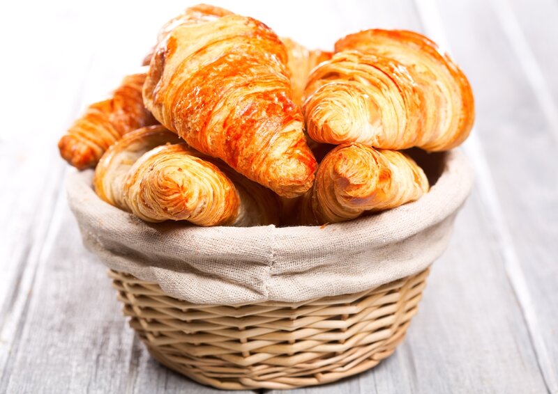 Croissants in Basket — Brown
