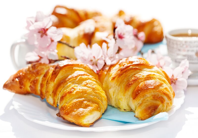 Croissants on a Plate — White, Serene
