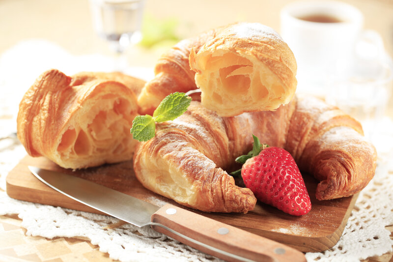 Croissants on Cutting Board