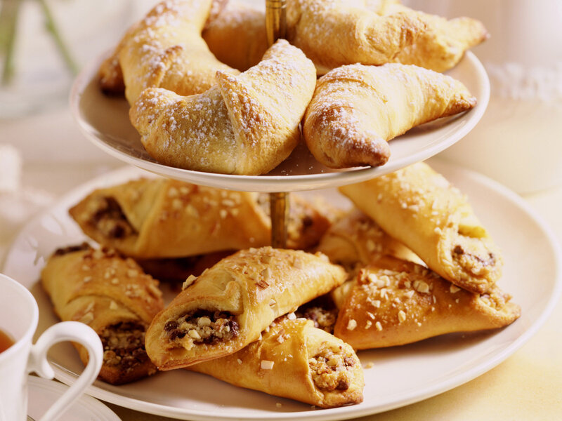 Croissants on Tiered Plate
