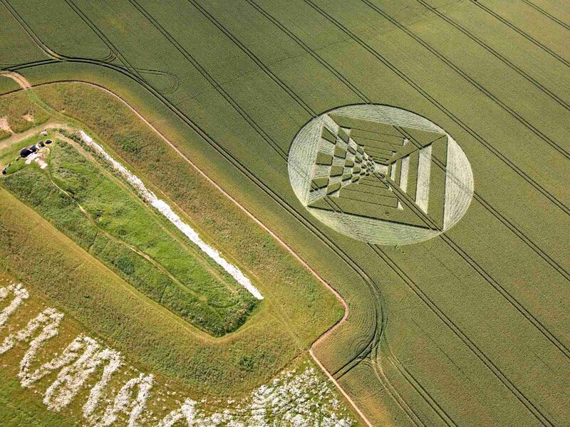 Crop Circle Design — Green, Serene, Afternoon