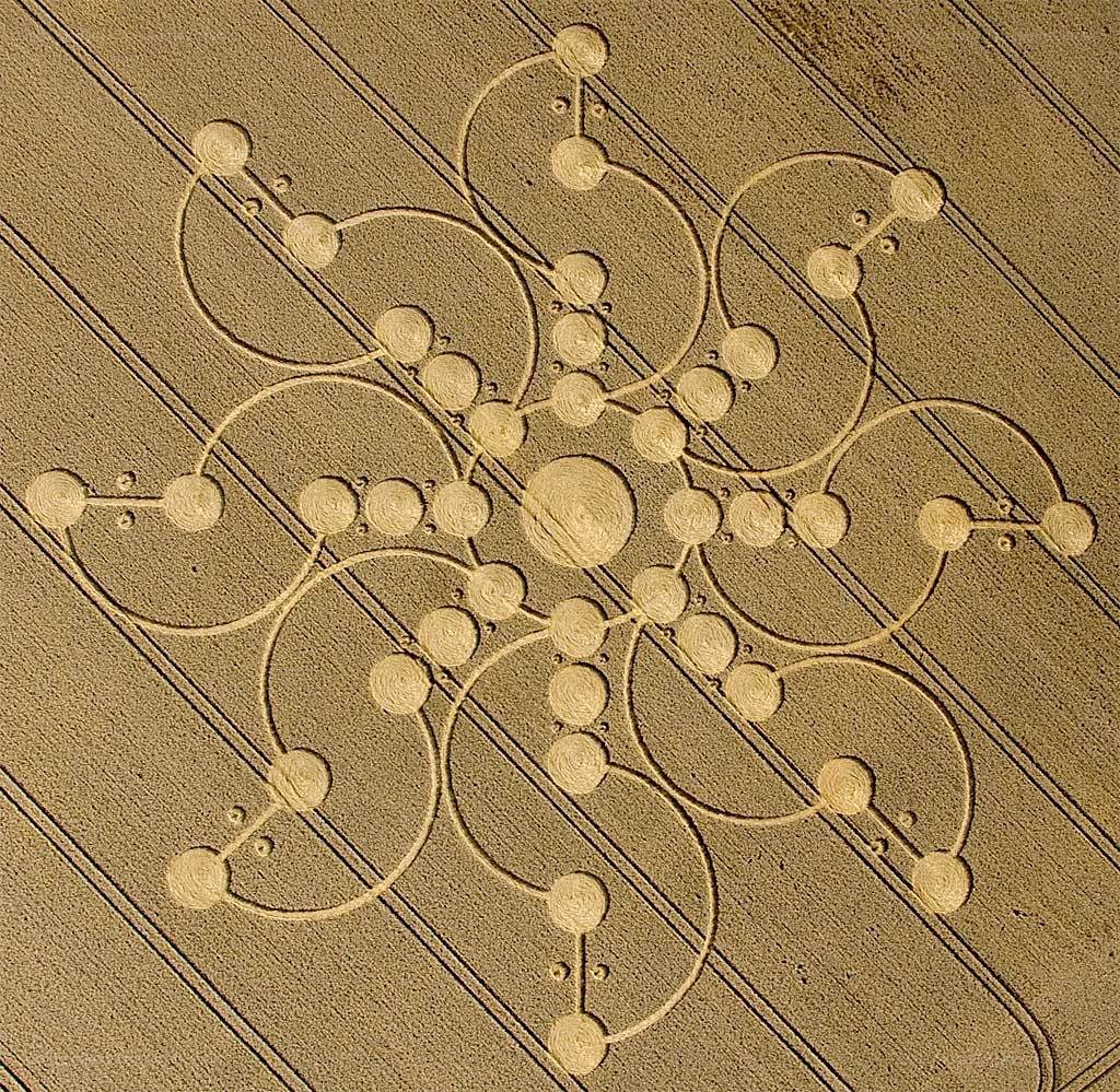 Crop circle formation in field
