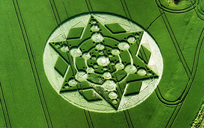 Crop Circle in Field — Green, Serene