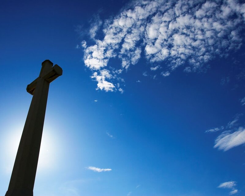 Cross against blue sky