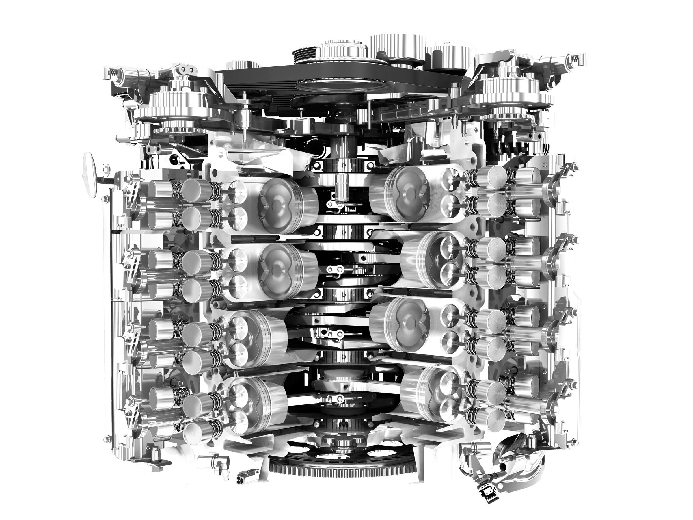 cross-section of a V12 engine