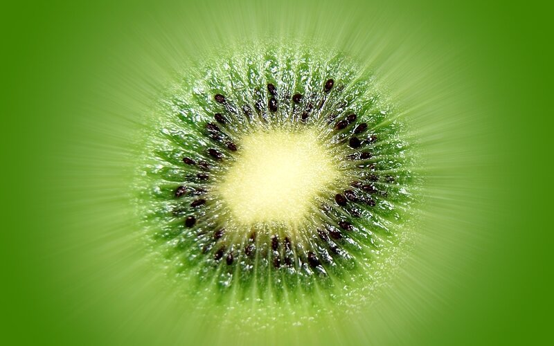 Cross-section of Kiwi Fruit — Green, Vibrant