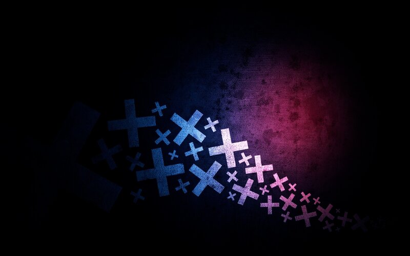Cross Symbols on Dark Background — Black